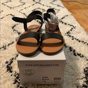 Steve Madden Black Zone Sandals